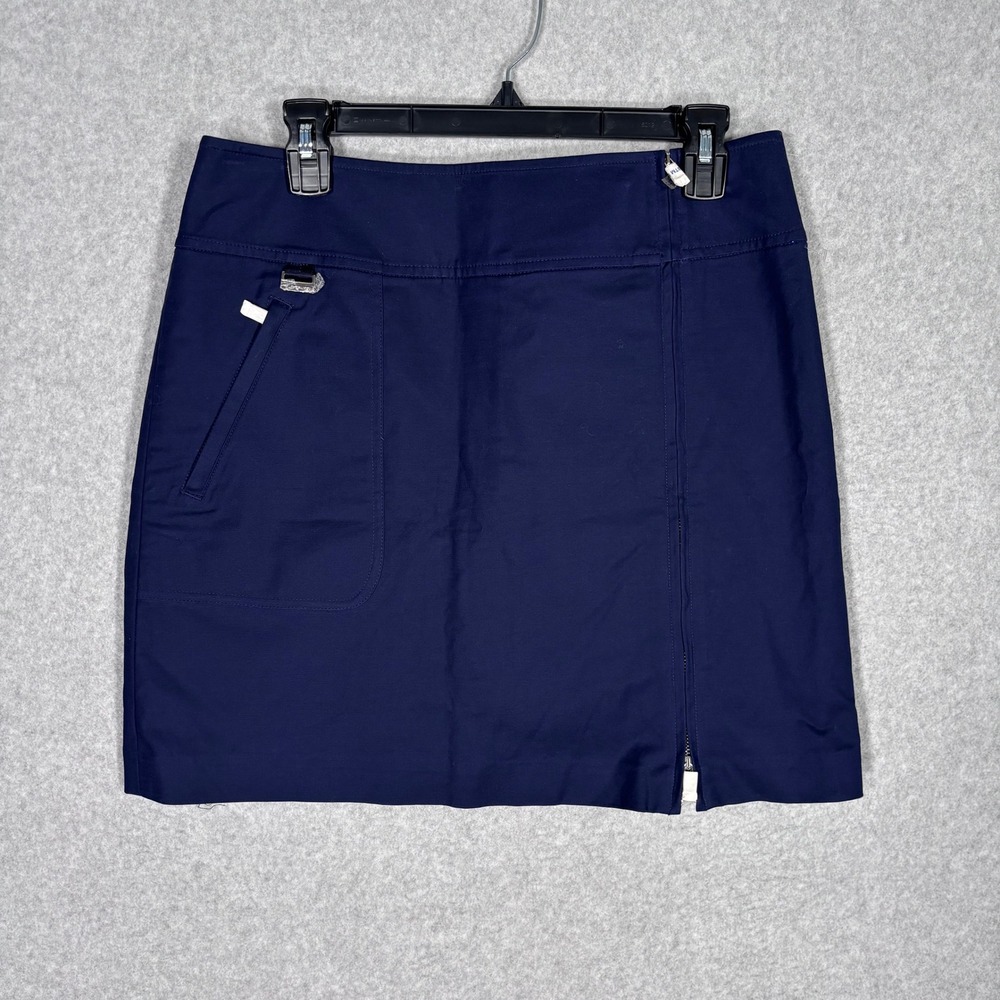 Ralph Lauren Golf Skort Skirt 6 Navy Cotton Stretch Zipper Pocket Shorts Golf